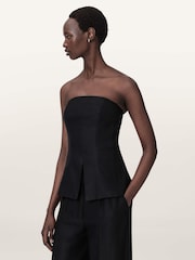 AllSaints Black Charley Bodice Corset Top - Image 1 of 7