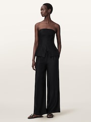 AllSaints Black Charley Bodice Corset Top - Image 4 of 7