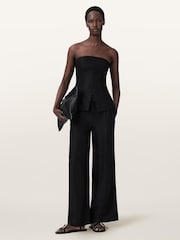 AllSaints Black Charley Bodice Corset Top - Image 6 of 7