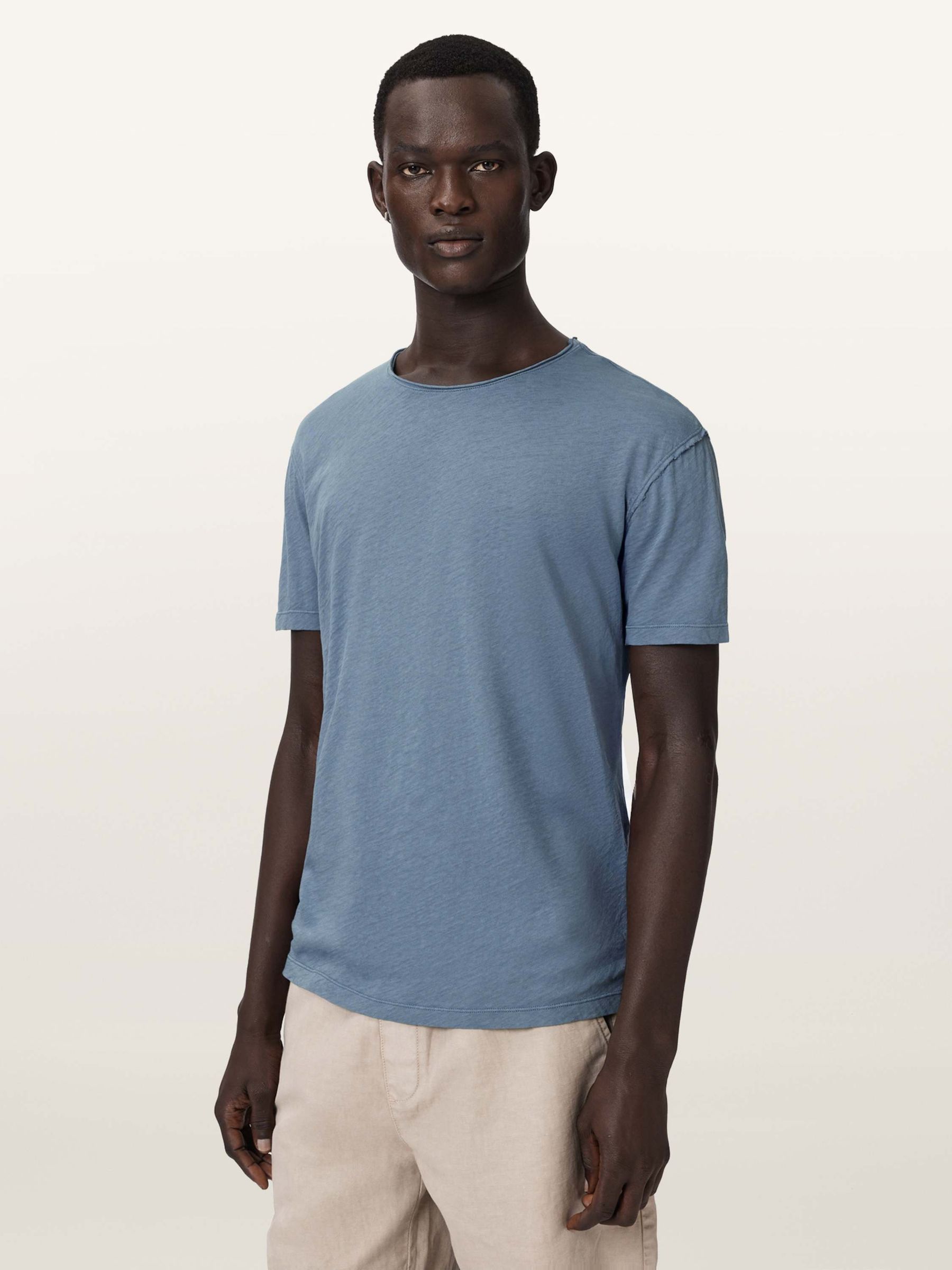 Buy AllSaints Blue Figure Short Sleeve 100% Cotton T-Shirt from