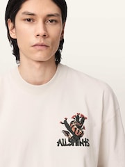 AllSaints White Cacti Short Sleeve Crew Neck T-Shirt - Image 4 of 7