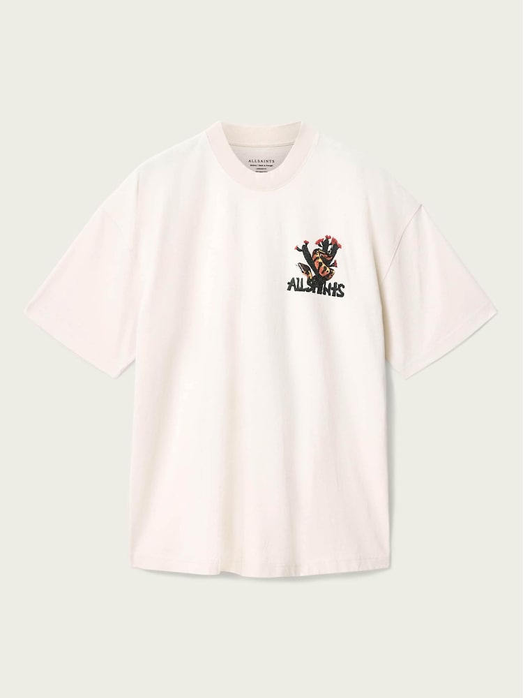AllSaints White Cacti Short Sleeve Crew Neck T-Shirt - Image 7 of 7