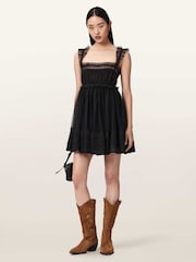 AllSaints Black Angela Dress - Image 2 of 6