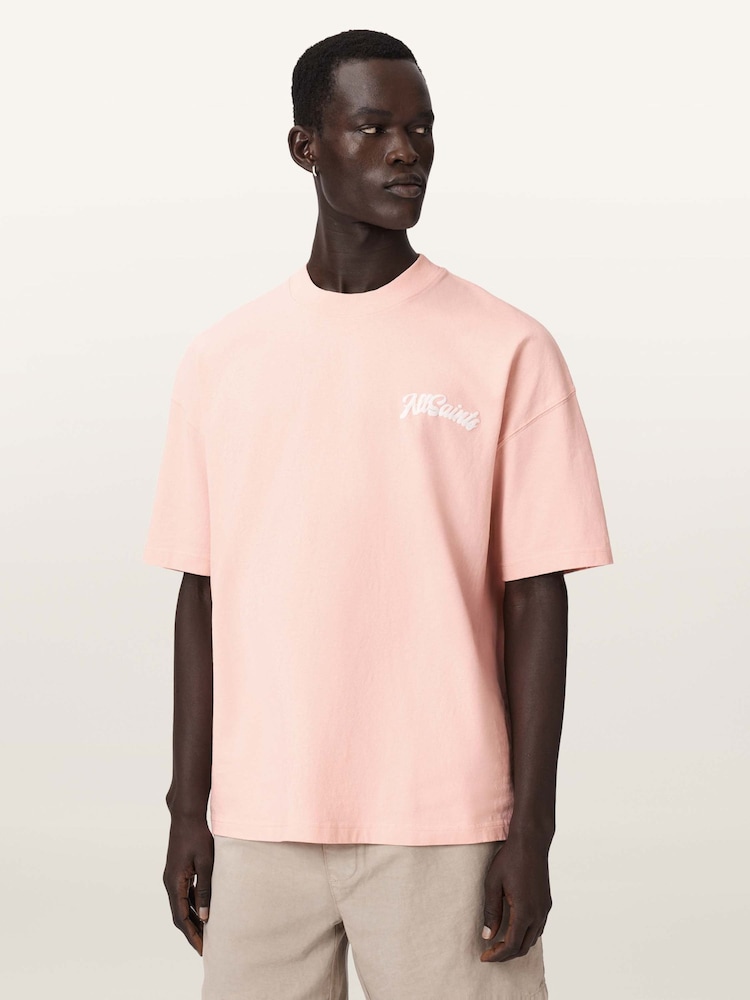 AllSaints Pink Odyssey Short Sleeve Crew Neck T-Shirt - Image 1 of 7