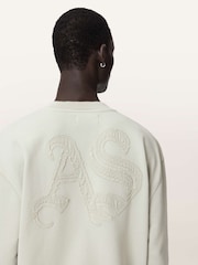 AllSaints Off White Insignia Crew Neck Sweat Top - Image 3 of 7