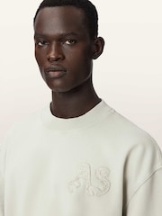 AllSaints Off White Insignia Crew Neck Sweat Top - Image 4 of 7