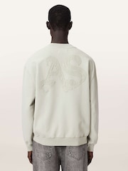 AllSaints Off White Insignia Crew Neck Sweat Top - Image 5 of 7