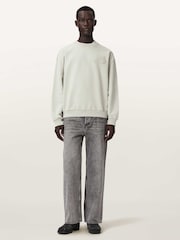 AllSaints Off White Insignia Crew Neck Sweat Top - Image 6 of 7