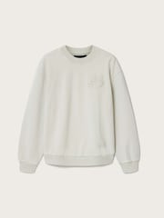 AllSaints Off White Insignia Crew Neck Sweat Top - Image 7 of 7