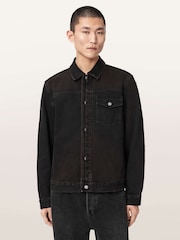 AllSaints Brown Roth Denim Jacket - Image 1 of 5