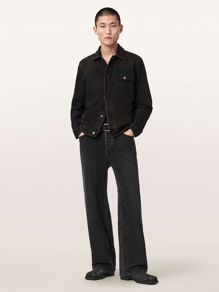 AllSaints Brown Roth Denim Jacket - Image 2 of 5