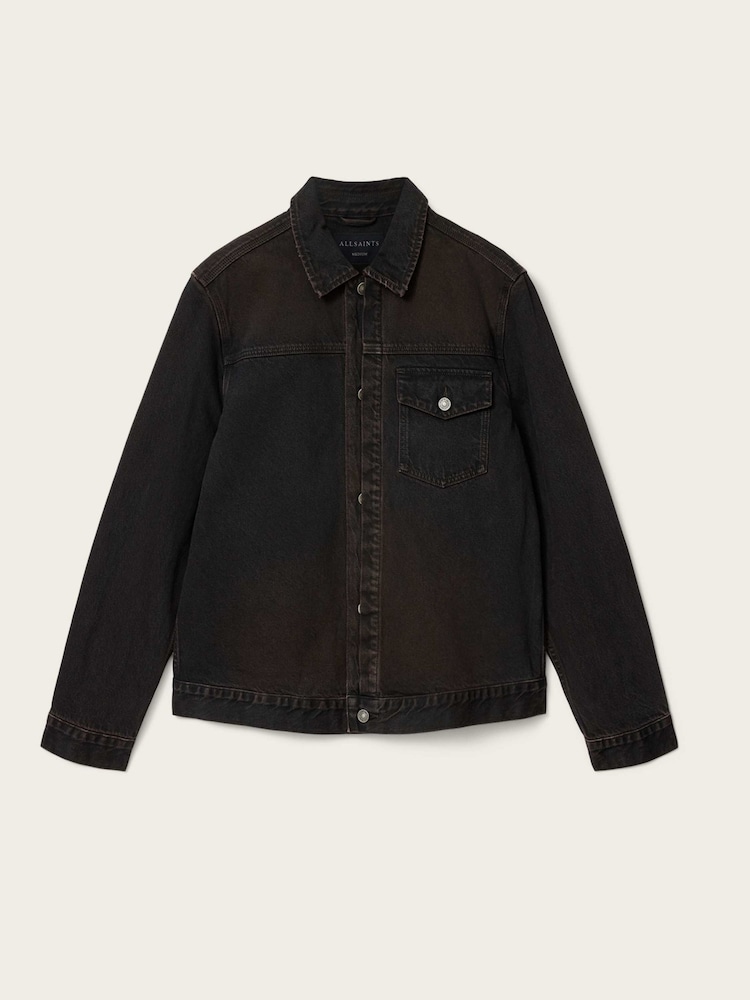 AllSaints Brown Roth Denim Jacket - Image 5 of 5