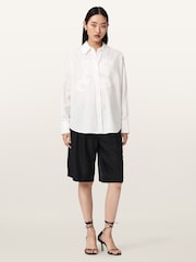 AllSaints White Sparrow Embroidered Shirt - Image 2 of 7