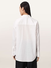 AllSaints White Sparrow Embroidered Shirt - Image 5 of 7
