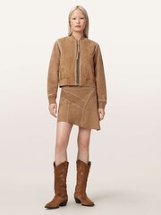 AllSaints Brown Orten Whip Bomber Jacket - Image 2 of 5