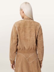 AllSaints Brown Orten Whip Bomber Jacket - Image 4 of 5