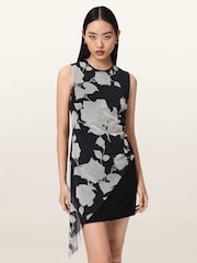 AllSaints Black Riley Mini Dress - Image 2 of 7