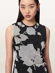 AllSaints Black Riley Mini Dress - Image 4 of 7