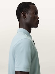 AllSaints Blue Reform Short Sleeve Polo Shirt - Image 4 of 7