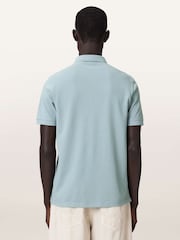 AllSaints Blue Reform Short Sleeve Polo Shirt - Image 5 of 7