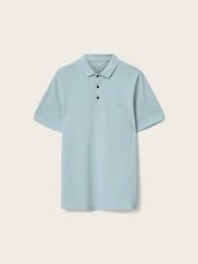 AllSaints Blue Reform Short Sleeve Polo Shirt - Image 7 of 7