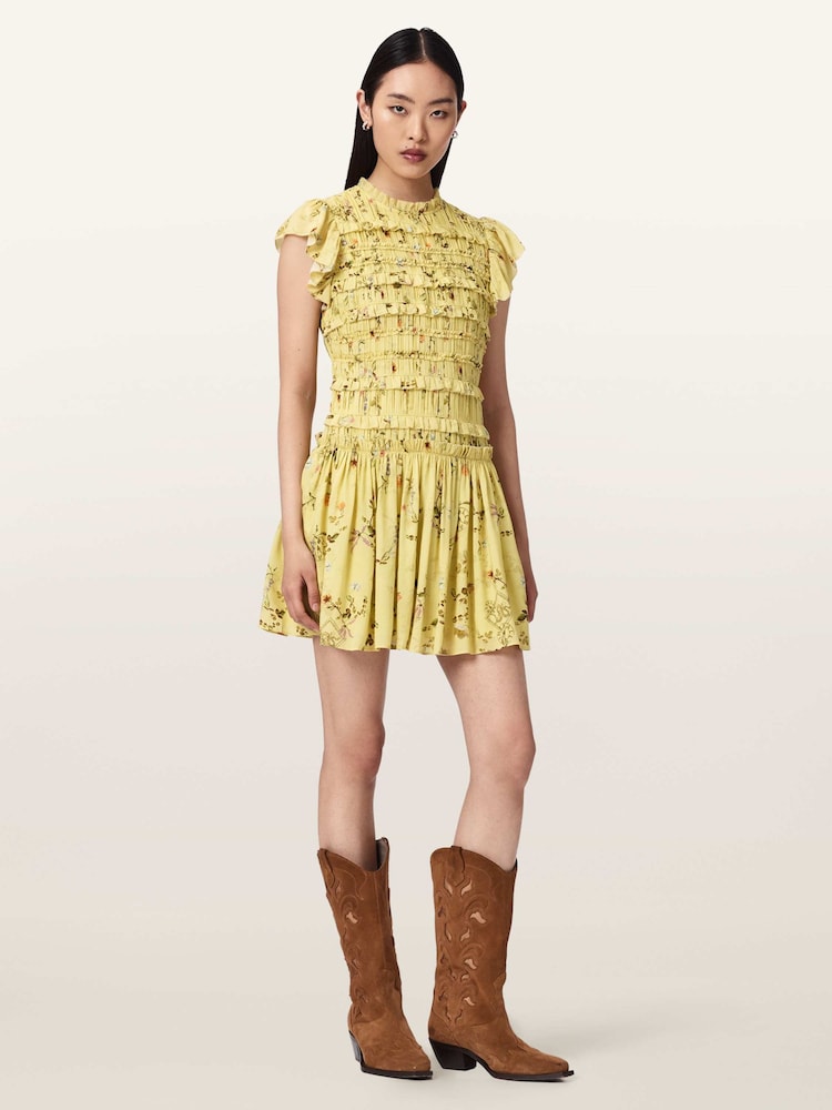 AllSaints Yellow Lauren Dress - Image 2 of 6