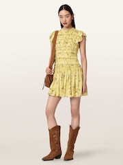 AllSaints Yellow Lauren Dress - Image 4 of 6