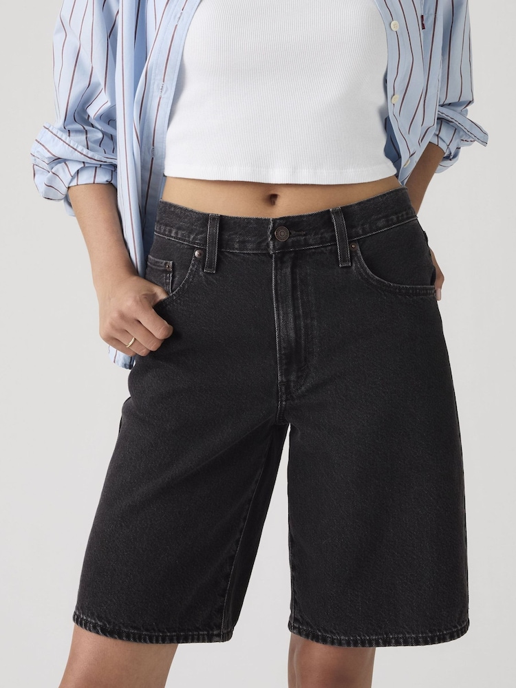 Levi's Black Baggy Dad Shorts - Image 1 of 6