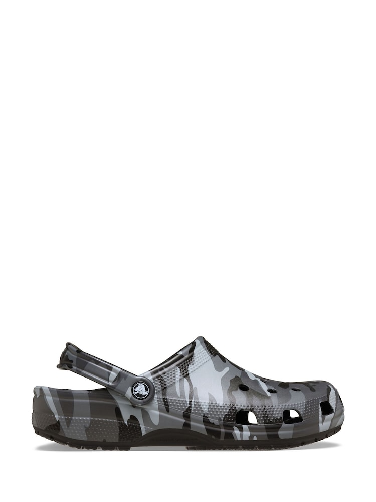 Crocs Black Classic Camouflage Clogs - Image 1 of 7