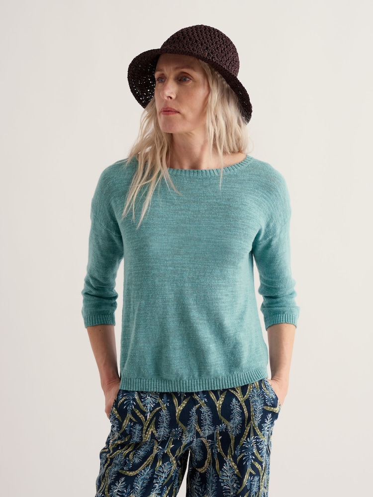 Seasalt Cornwall Green Knavock Jumper Plain - Image 2 of 5 Seasalt Cornwall Green Knavock Jumper Plain - Image 2 of 5