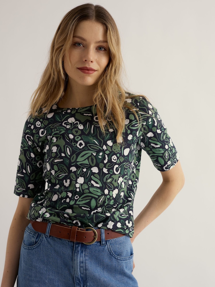 Seasalt Cornwall Dark Green Poisson T-Shirt - Image 1 of 5