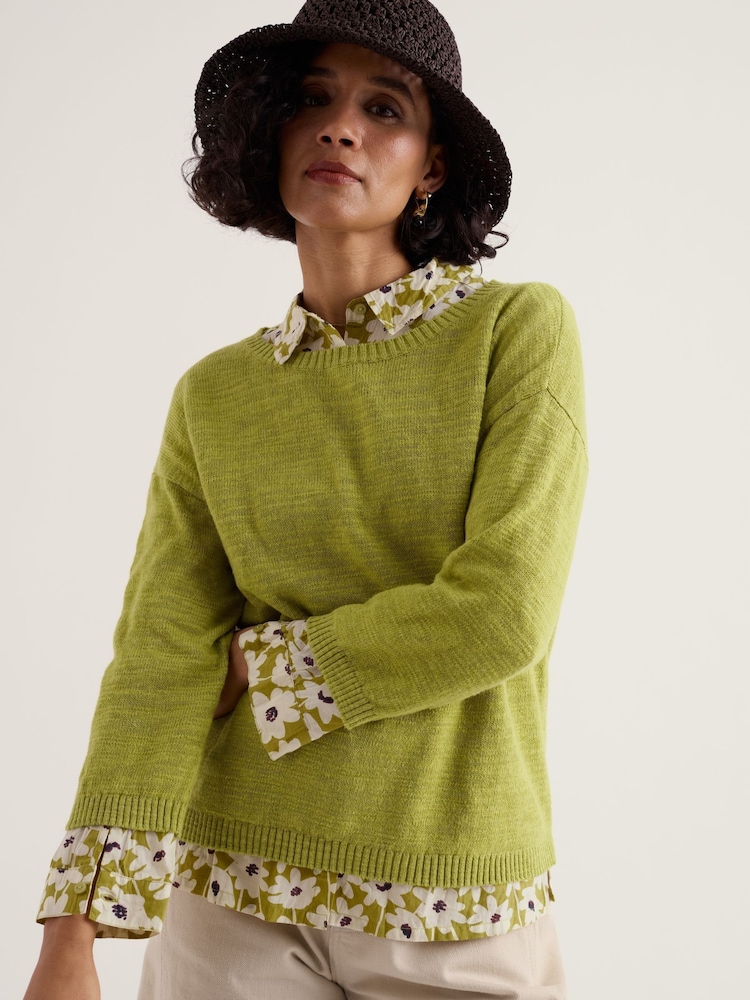 Seasalt Cornwall Light Green Knavock Jumper Plain - Image 1 of 5 Seasalt Cornwall Light Green Knavock Jumper Plain - Image 1 of 5
