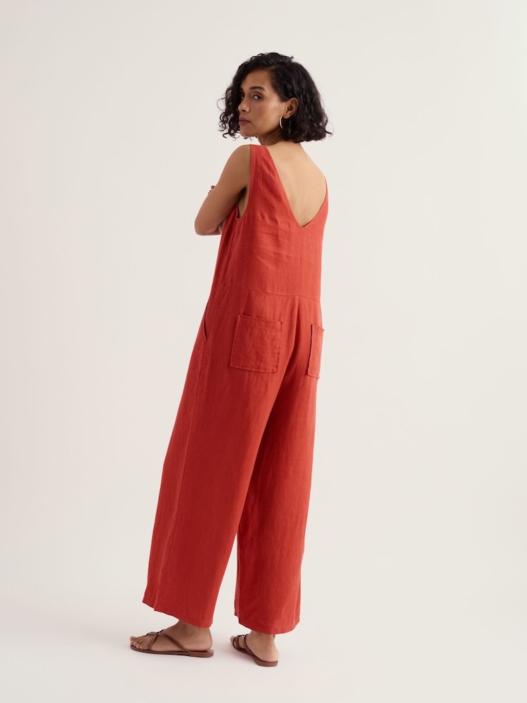 Seasalt Cornwall Orange Salt Air Jumpsuit - Image 2 of 5