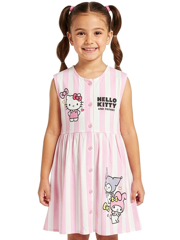 Character Pink Hello Kitty Stripes Dress - Image 2 of 11 Character Pink Hello Kitty Stripes Dress - Image 2 of 11