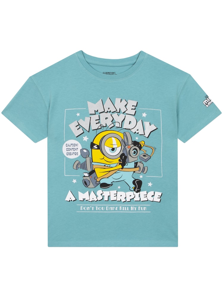 Character Blue Minions T-Shirt With Metallic Detail - Image 1 of 9