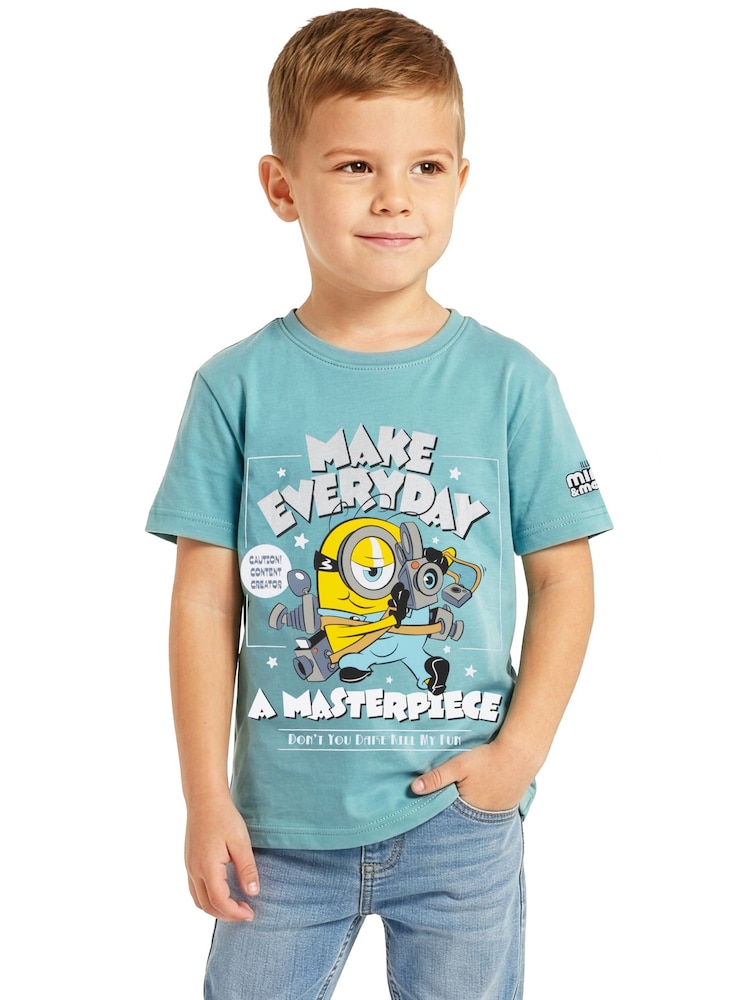 Character Blue Minions T-Shirt With Metallic Detail - Image 2 of 9