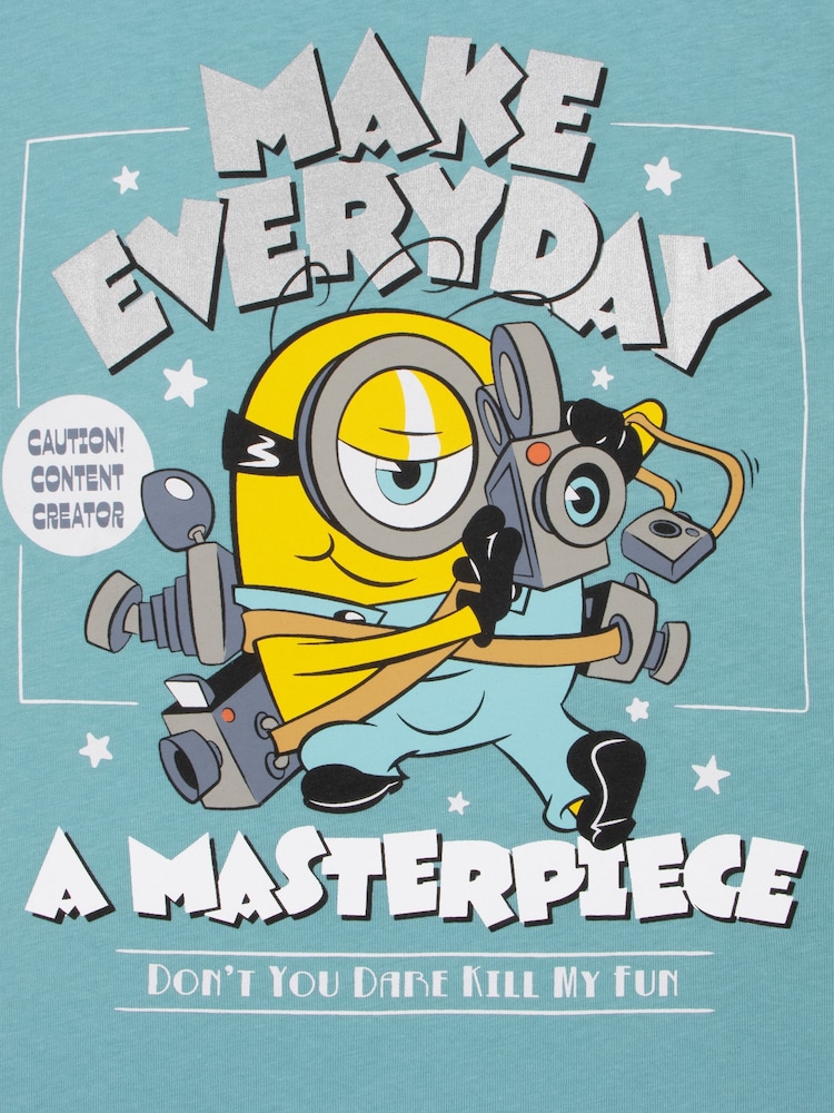 Character Blue Minions T-Shirt With Metallic Detail - Image 9 of 9