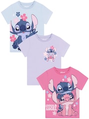 Character Blue Disney Lilo & Stitch T-Shirts 3 Pack - Image 1 of 5