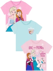 Character Disney Frozen Anna And Elsa T-Shirts 3 Pack - Imagen 1 de 5