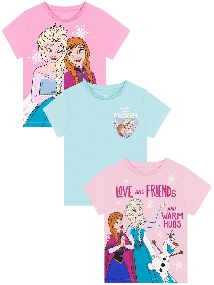 Character Disney Frozen Anna And Elsa T-Shirts 3 Pack - Imagen 1 de 5