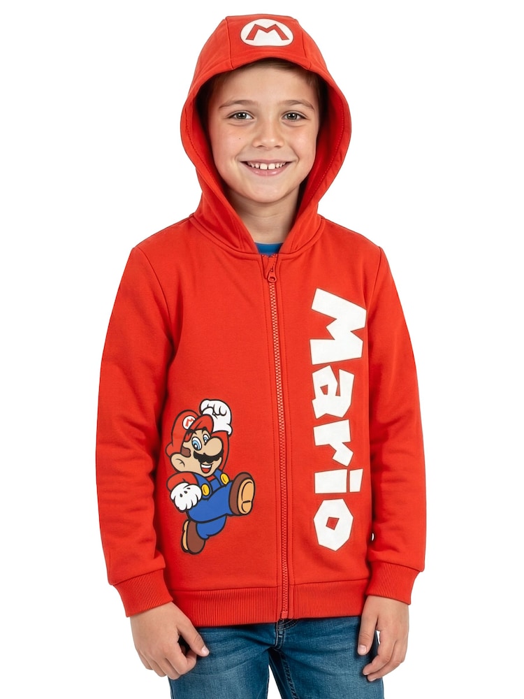 Character Red Super Mario Zip Through Hoodie - Image 1 of 11