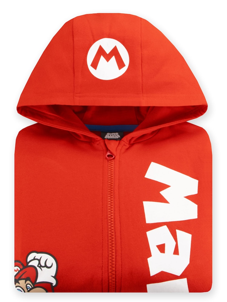 Character Red Super Mario Zip Through Hoodie - Image 11 of 11