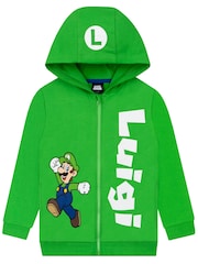 Character Green Super Mario Zip Through Hoodie Luigi - Image 1 of 11