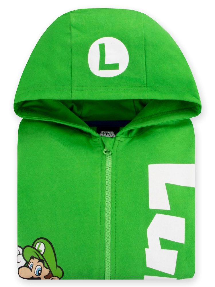Character Green Super Mario Zip Through Hoodie Luigi - Image 11 of 11