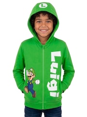 Character Green Super Mario Zip Through Hoodie Luigi - Image 2 of 11