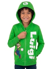 Character Green Super Mario Zip Through Hoodie Luigi - Image 6 of 11
