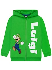 Character Green Super Mario Zip Through Hoodie Luigi - Image 8 of 11