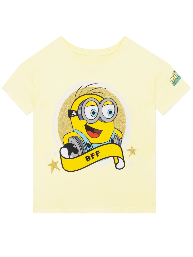 Character Yellow Minions T-Shirt Glitter BFF - Image 1 of 10 Character Yellow Minions T-Shirt Glitter BFF - Image 1 of 10
