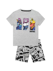 Character Grey Fortnite Short Pyjamas - Image 5 of 9