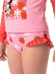 Character Pink Disney Minnie Mouse Long Sleeve Swimming Costume - Image 5 of 11
